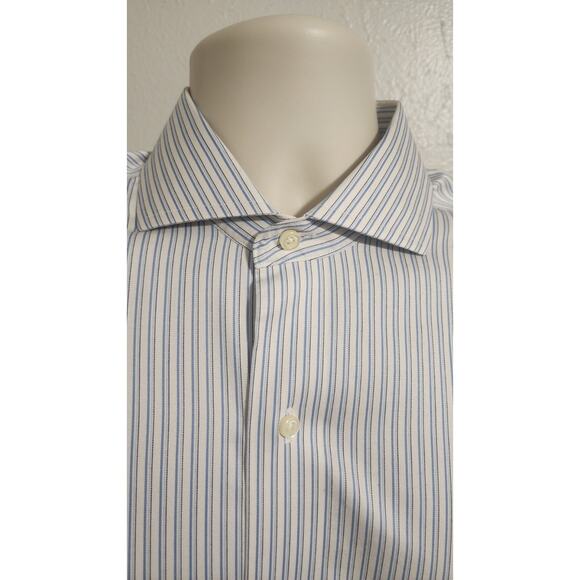 Brooks Brothers 1818 Regent S 15 1/2-32 White Blue/Black Stripe Cotton... - Picture 2 of 6